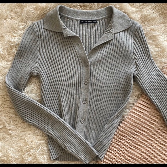 Heather Gray Button Up Bridget Top - Picture 3 of 3